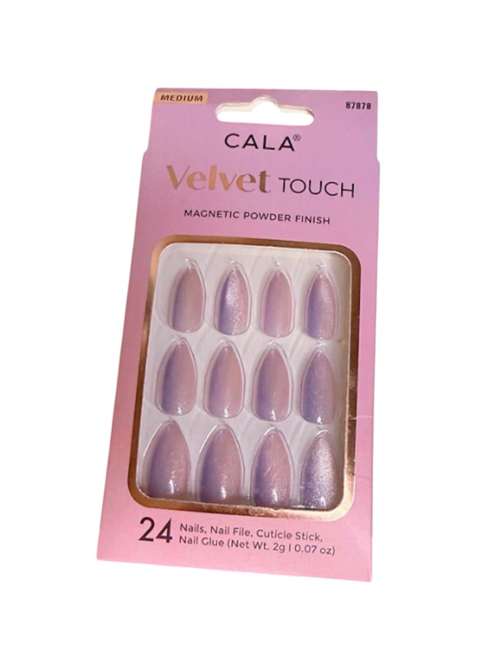 Cala Velvet Touch Magnetic Powder Press-On Nails - Pastel purple
